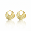 chunky gold hoop earrings.  on a white background