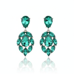 Pair of green teardrop earrings  on a white background