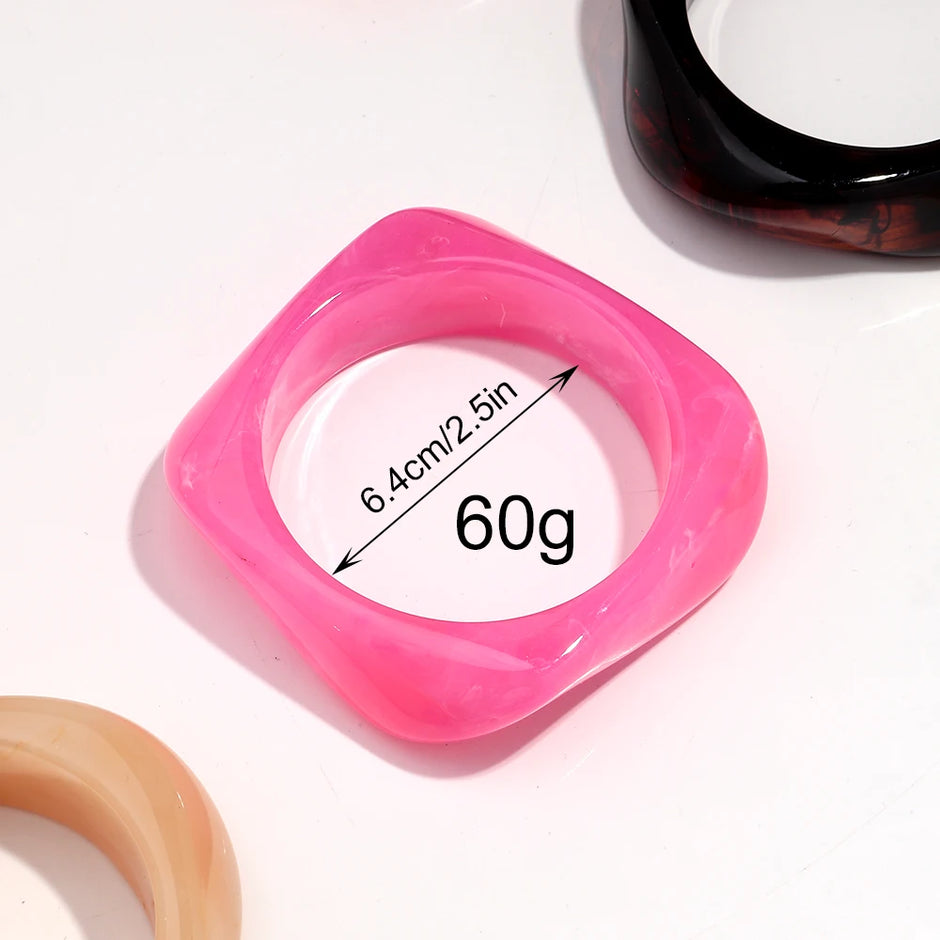 Acrylic Resin Bangle Bracelet, Trendy Chunky Statement Jewelry for Women