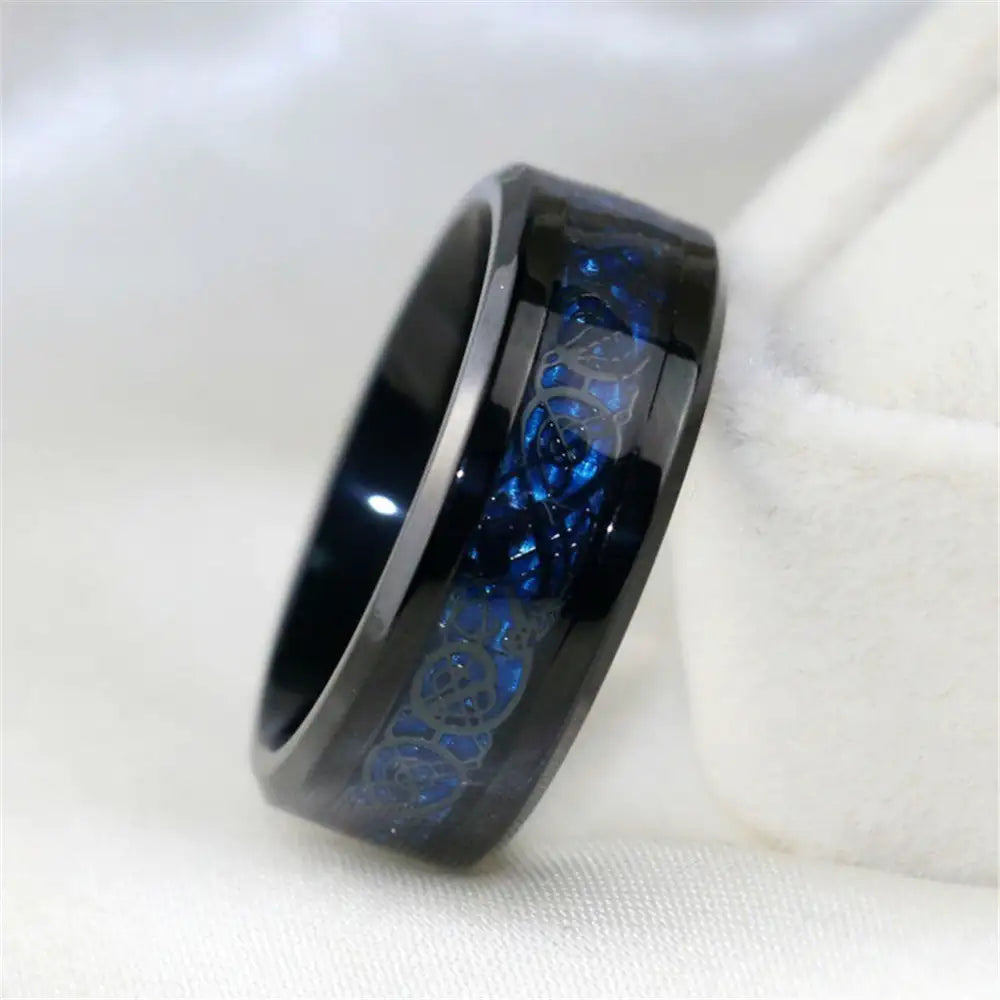 black tungsten men's wedding ring
