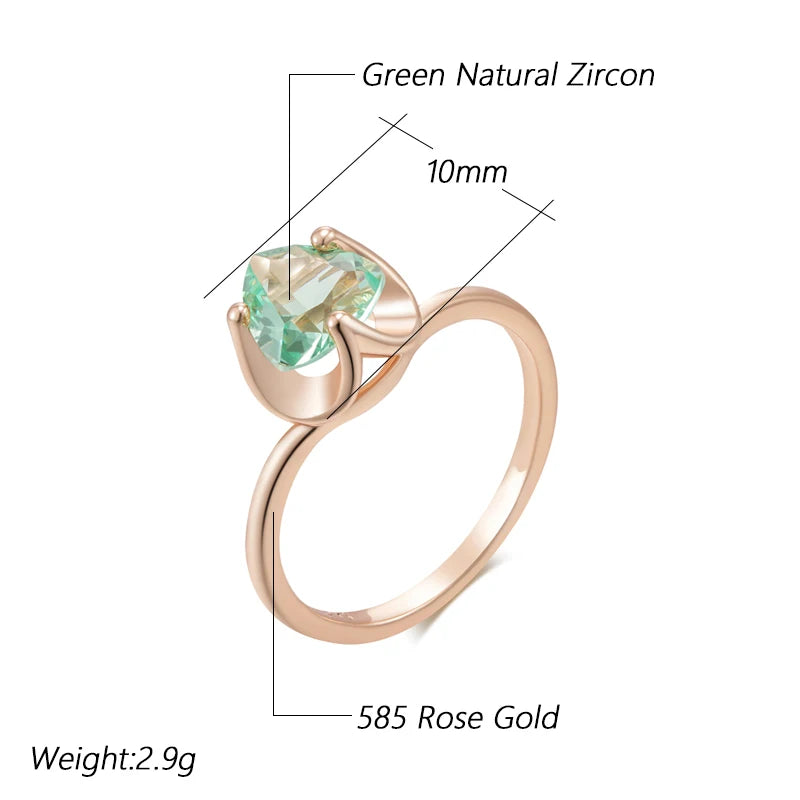 The Verdant Heart Solitaire | Green Zircon Rose Gold Ring