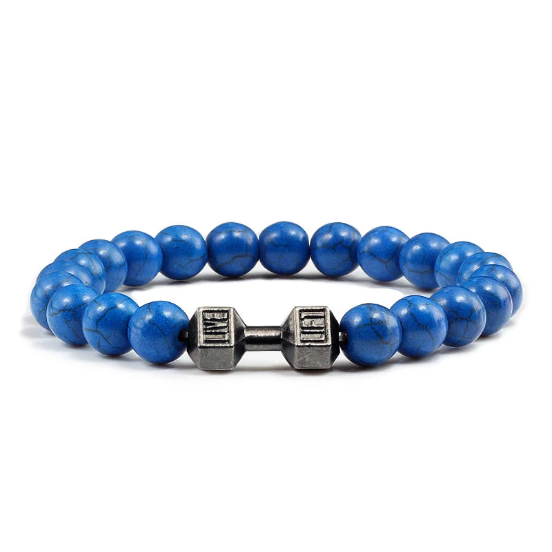 Iron Pulse – Dumbbell Beaded Bracelet