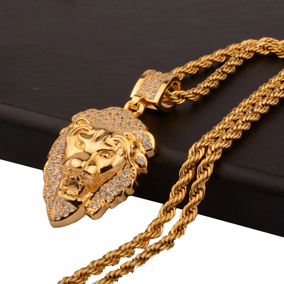 Lion King Pendant | Gold Lion Head Necklace