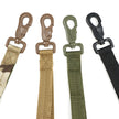 Four military-style webbing straps with different color options on a white background