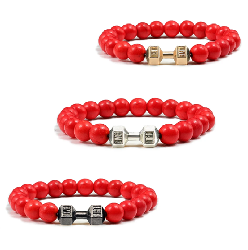 Iron Pulse – Dumbbell Beaded Bracelet