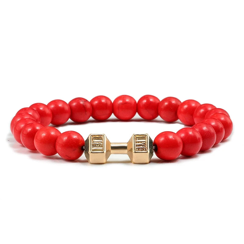 Iron Pulse – Dumbbell Beaded Bracelet