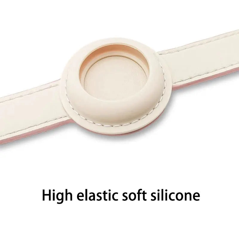 Dog collar from inside on a white background, labeled 'High elastic soft silicone