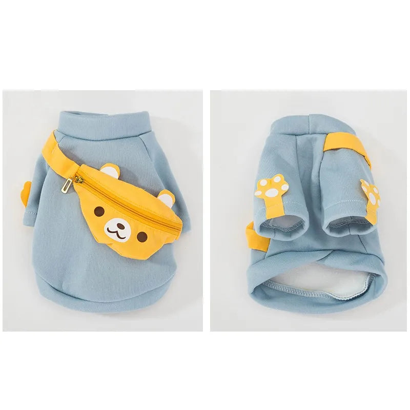 Blue Bear Hoodie - With Mini Backpack