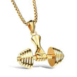 The Barbell Gripper Pendant | Dumbbell Hand Necklace