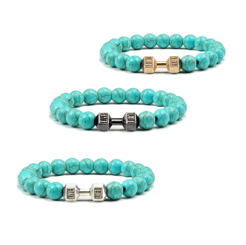 Iron Pulse – Dumbbell Beaded Bracelet