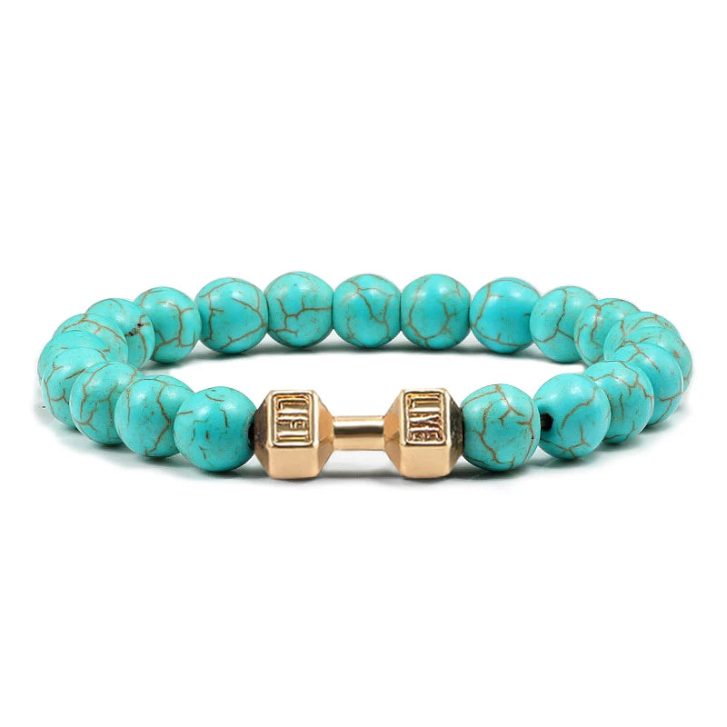 Iron Pulse – Dumbbell Beaded Bracelet