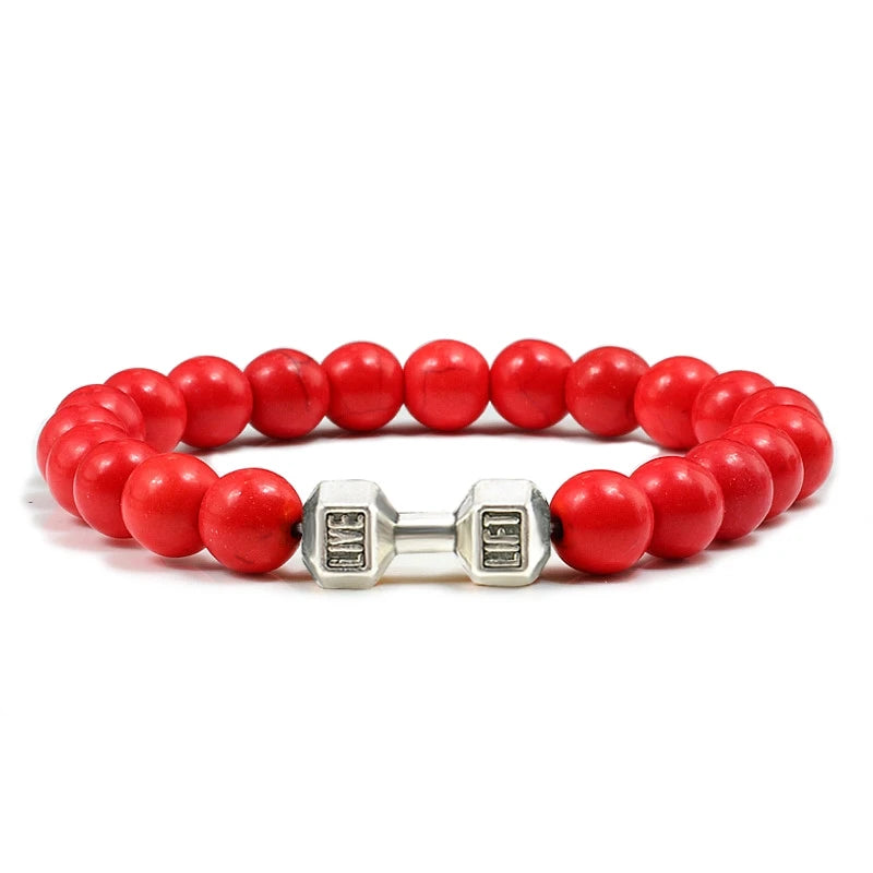 Iron Pulse – Dumbbell Beaded Bracelet