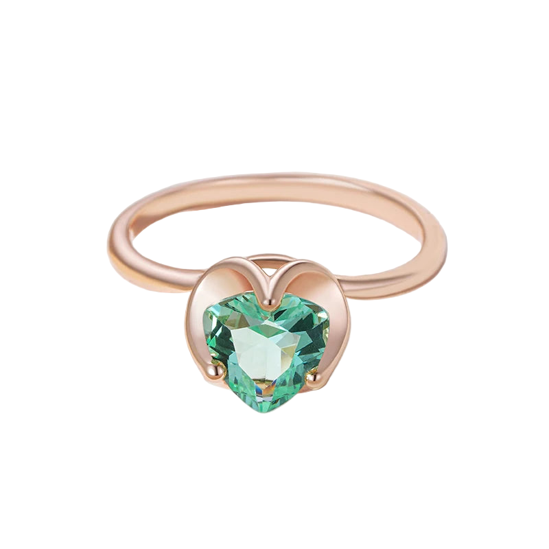 The Verdant Heart Solitaire | Green Zircon Rose Gold Ring