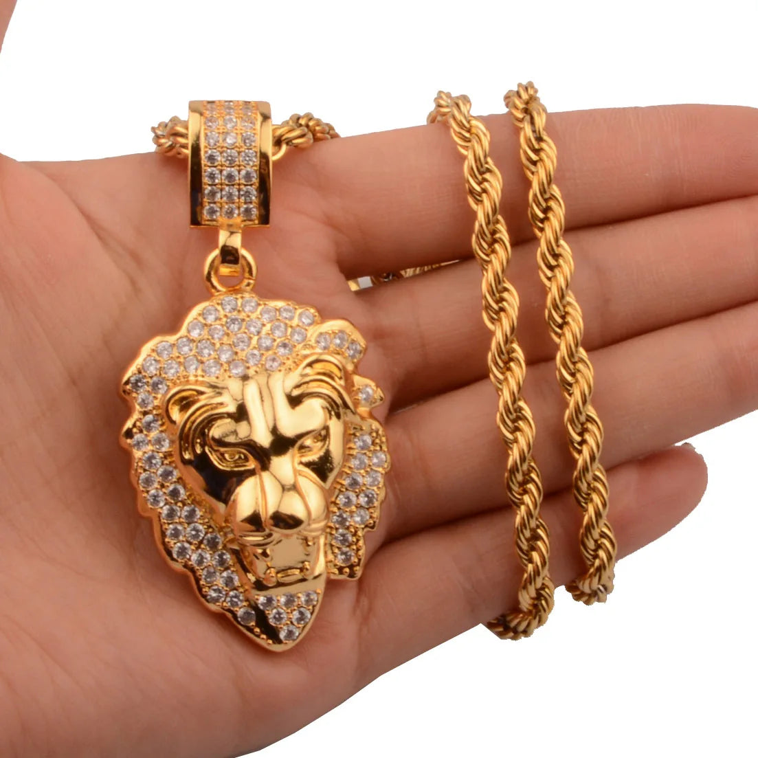 Lion King Pendant | Gold Lion Head Necklace
