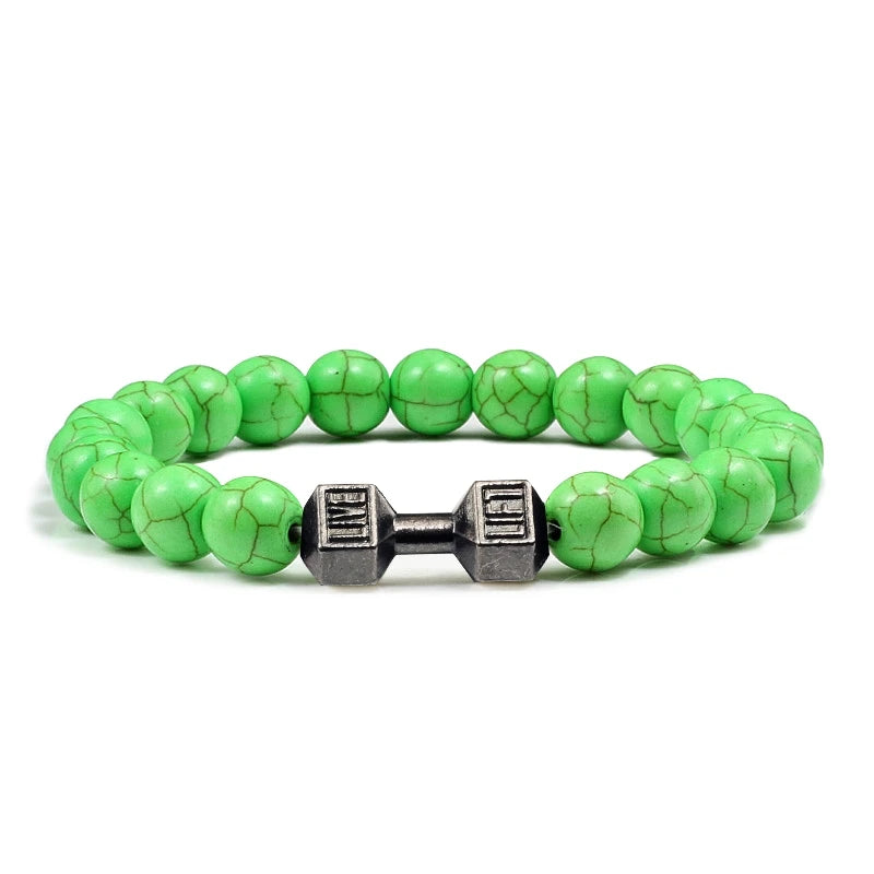 Iron Pulse – Dumbbell Beaded Bracelet