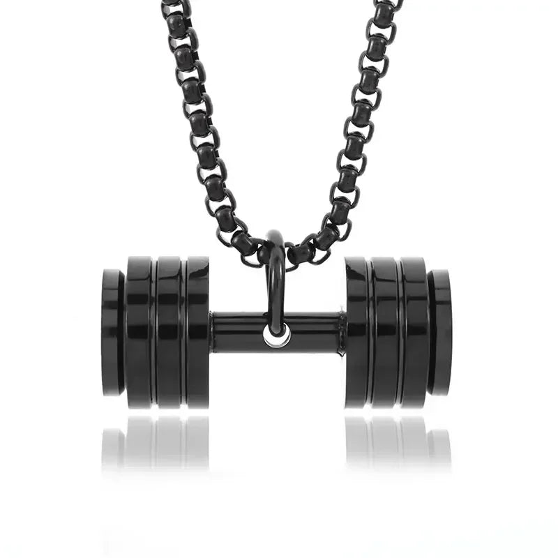 The Iron Will Dumbbell Pendant | Minimalist Gym Necklace