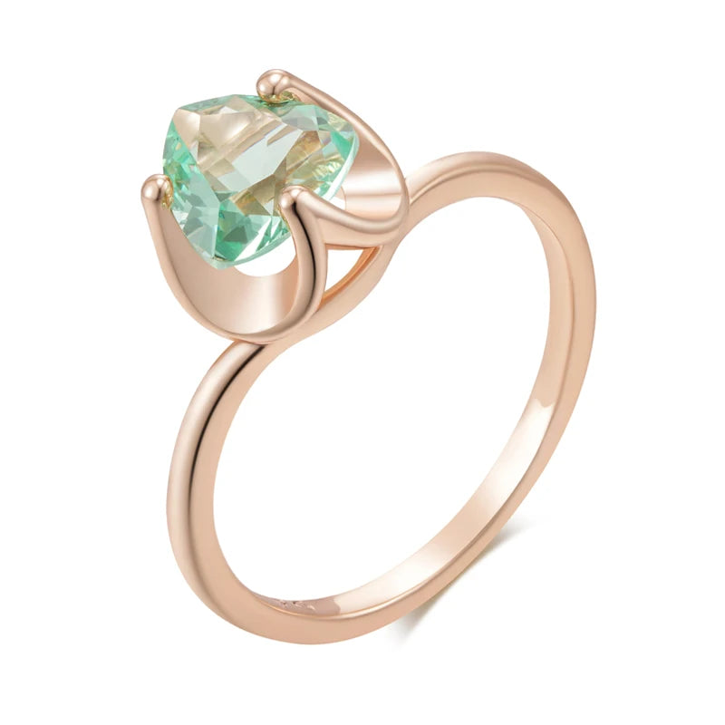 The Verdant Heart Solitaire | Green Zircon Rose Gold Ring