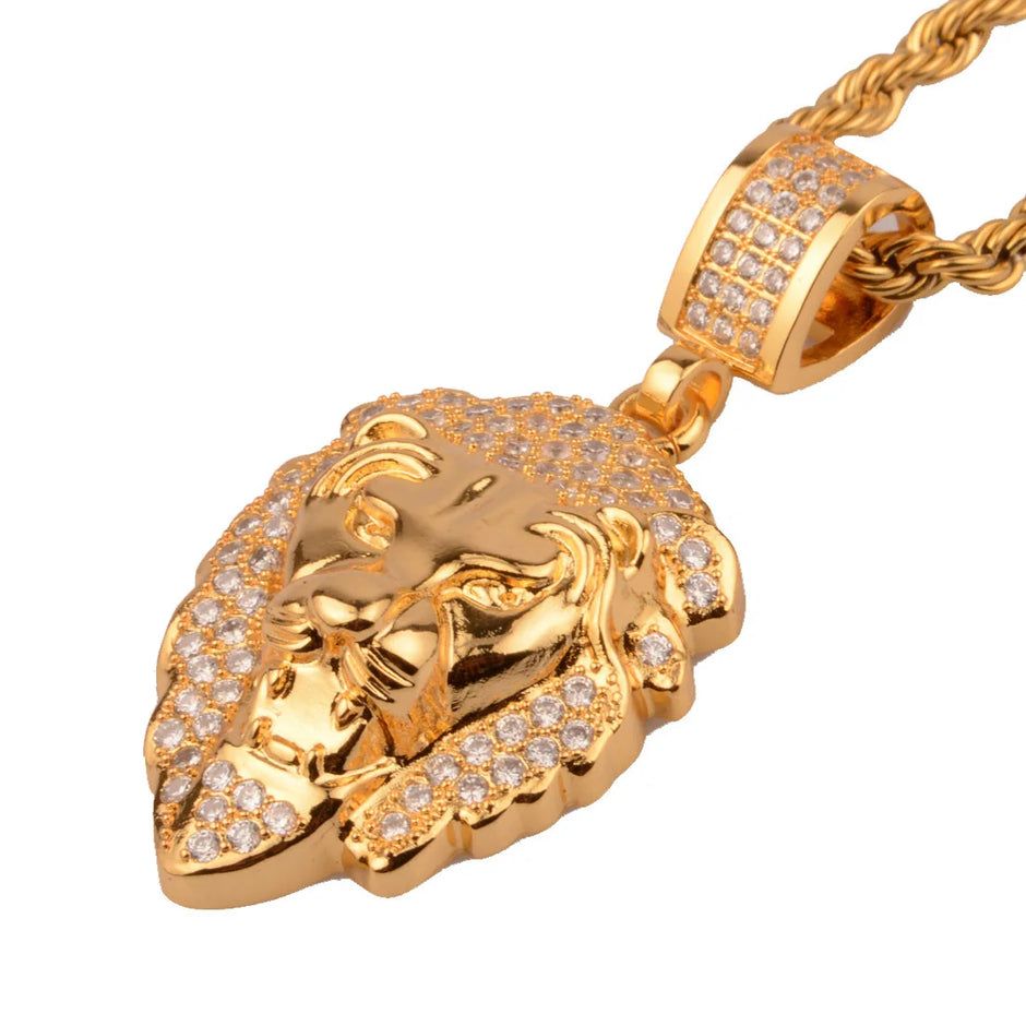 Lion King Pendant | Gold Lion Head Necklace