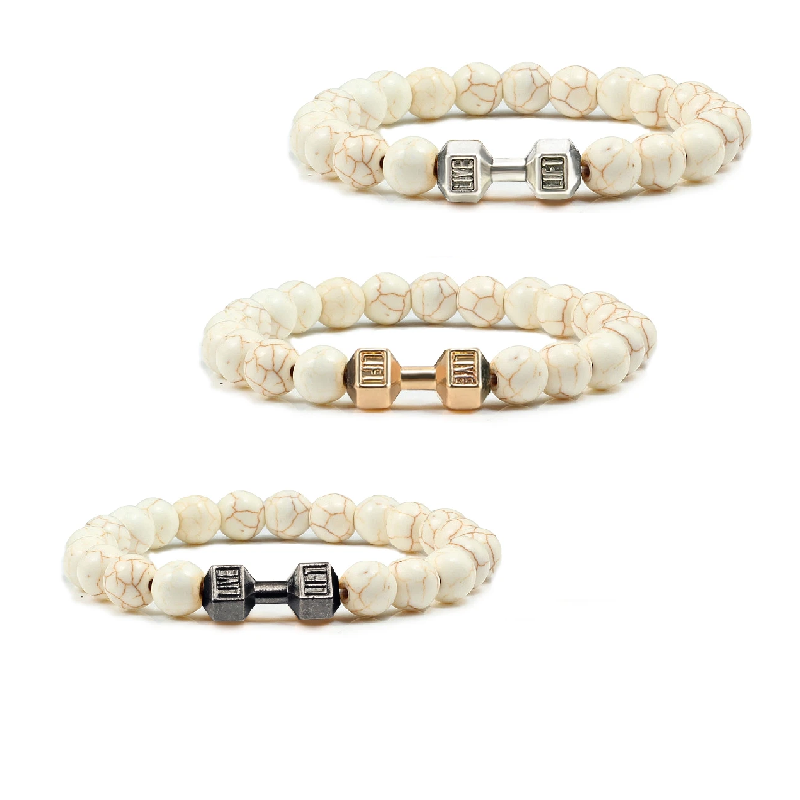 Iron Pulse – Dumbbell Beaded Bracelet