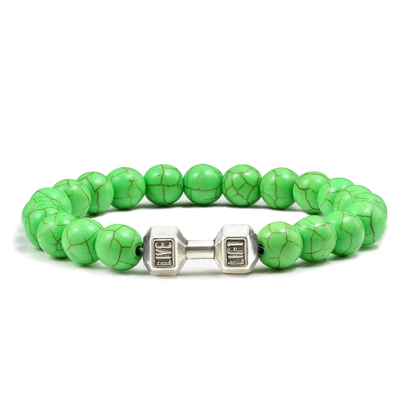 Iron Pulse – Dumbbell Beaded Bracelet