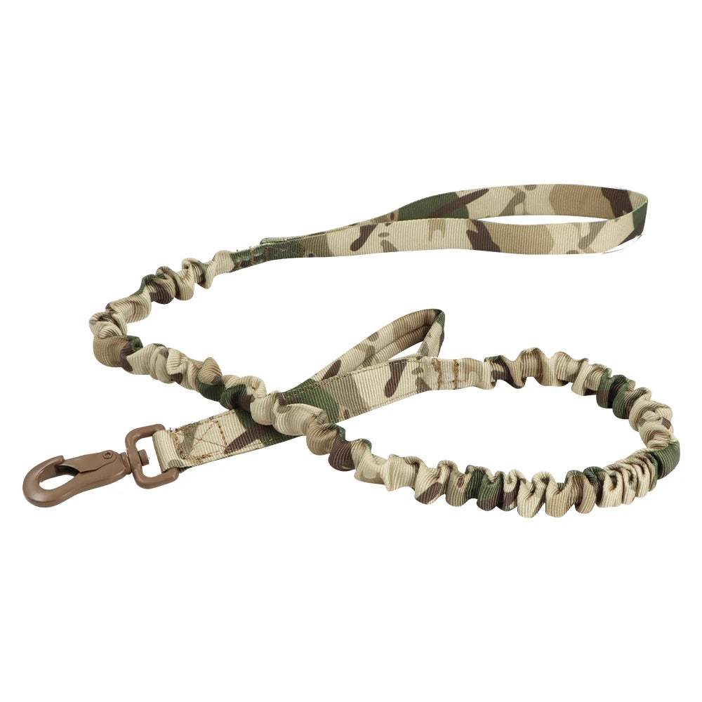 Camouflage dog leash on a white background