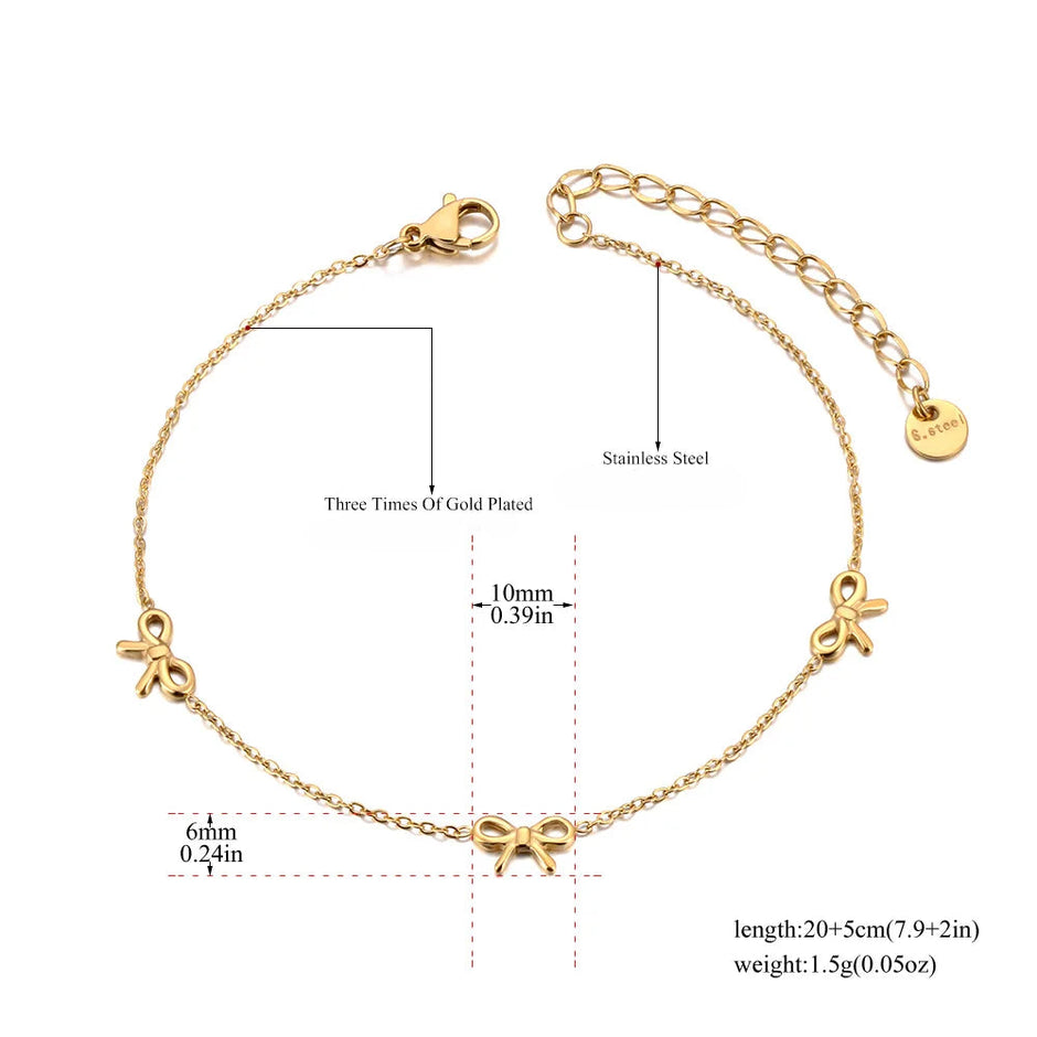 Triple Bow Anklet