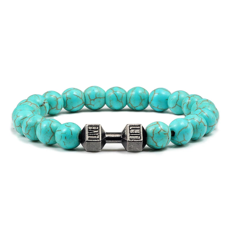 Iron Pulse – Dumbbell Beaded Bracelet
