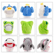 Collage of animal-themed hooded towels in various colors and designs.