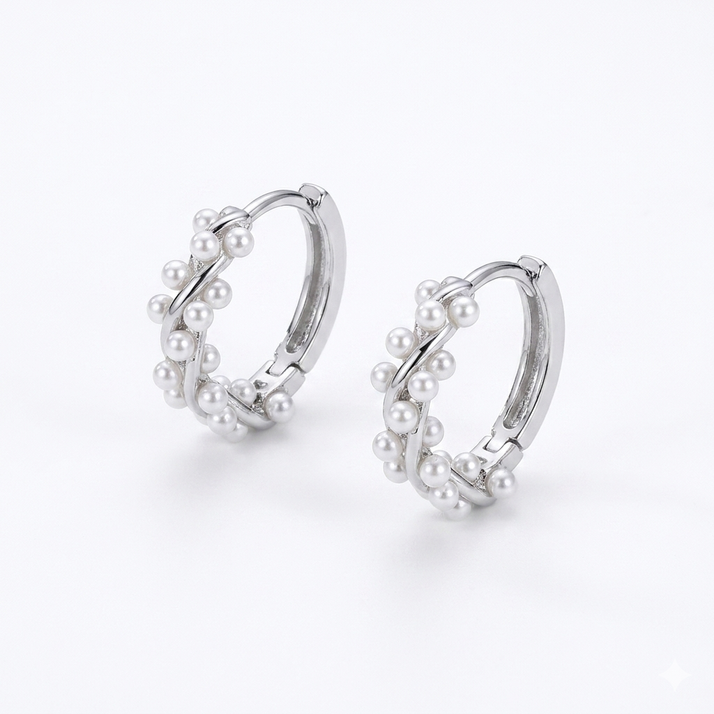 Pearl Circle Hoop Earrings