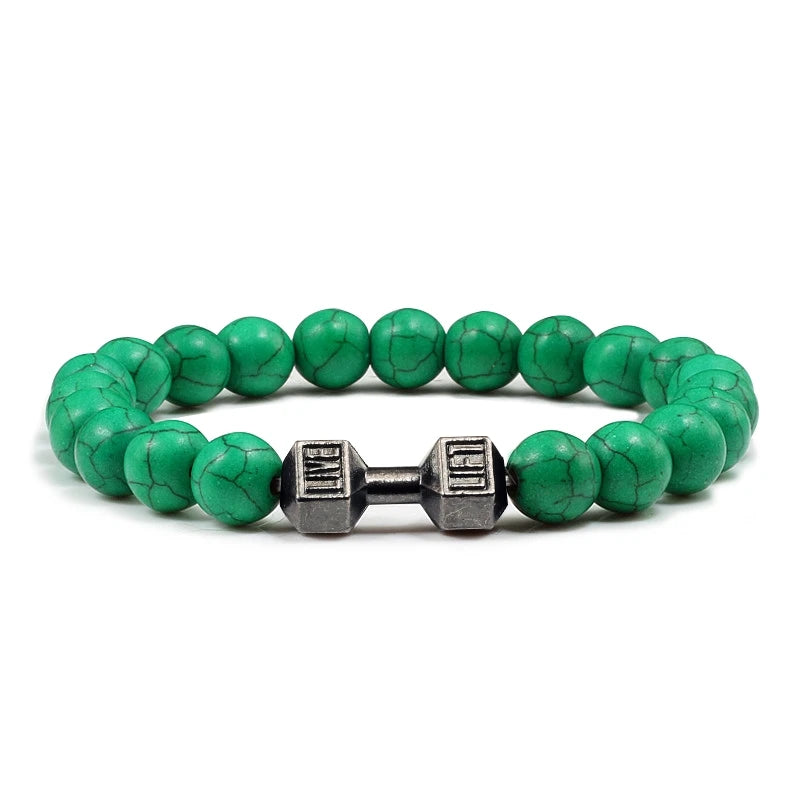 Iron Pulse – Dumbbell Beaded Bracelet