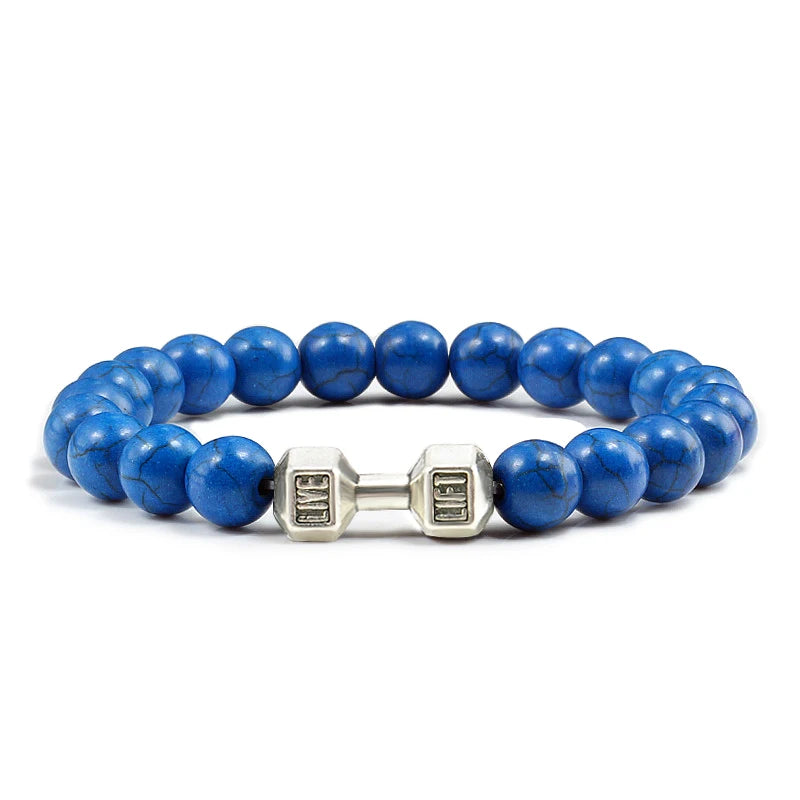 Iron Pulse – Dumbbell Beaded Bracelet