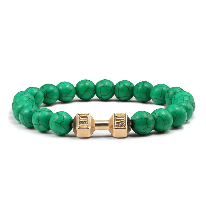Iron Pulse – Dumbbell Beaded Bracelet