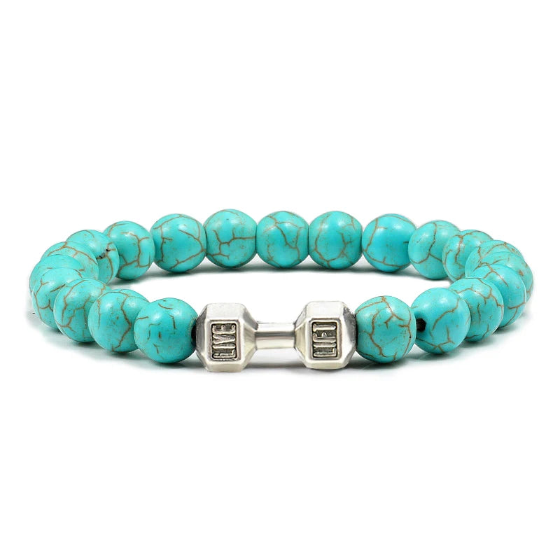 Iron Pulse – Dumbbell Beaded Bracelet