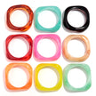 Set of colorful square rings on a white background