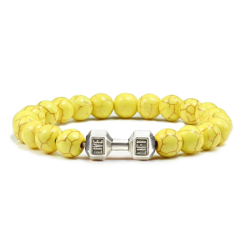 Iron Pulse – Dumbbell Beaded Bracelet