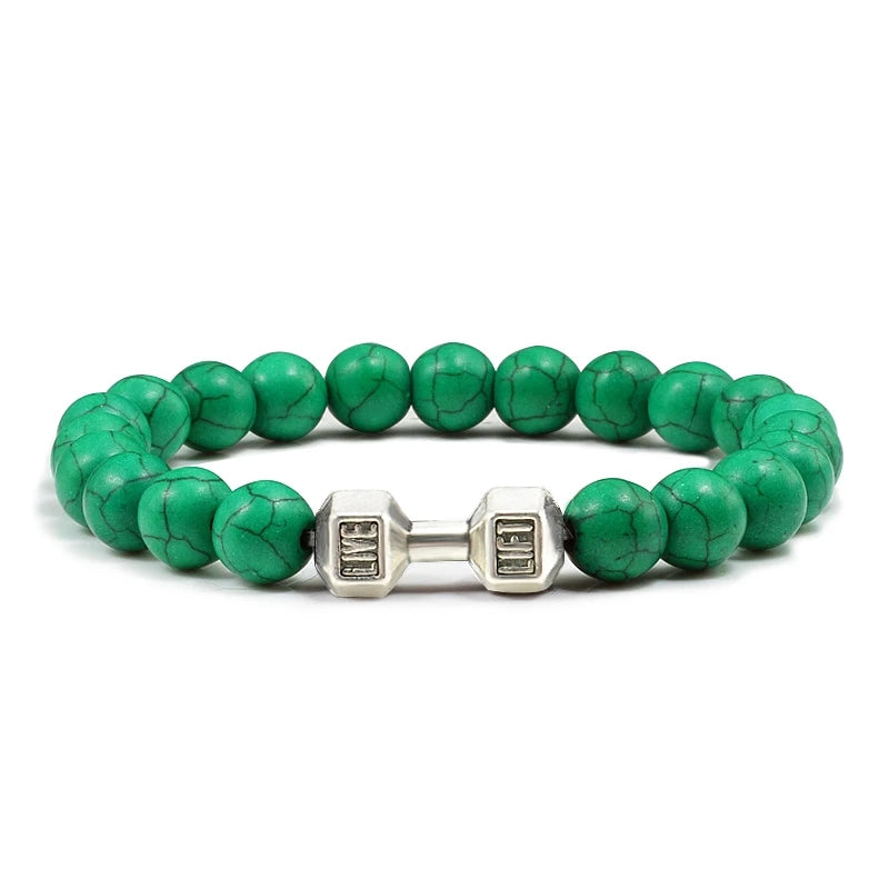 Iron Pulse – Dumbbell Beaded Bracelet
