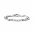 Silver-plated bracelet with AAA+ cubic zirconia on a white background