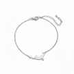 Silver bracelet with a cat-shaped pendant on a white background