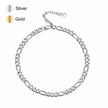 Silver chain anklet with color options displayed on a white background