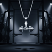 The Barbell Gripper Pendant | Dumbbell Hand Necklace