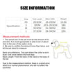 Size chart for pet collars with measurements and a diagram of a dog.