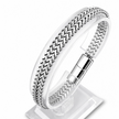 Steel finish Magnetic Men's Bracelet with stainless steel magnetic clasp. Classic, clean, versatile for office and everyday wear.