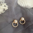 Pearl Hoop Drop Earrings
