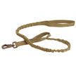 Tan dog leash with a clip on a white background
