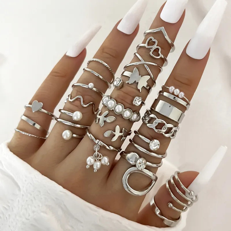 Trendy Knuckle Topper Ring Set