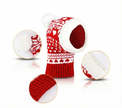 Red and White Christmas Dog Hat with Ear Flaps 
