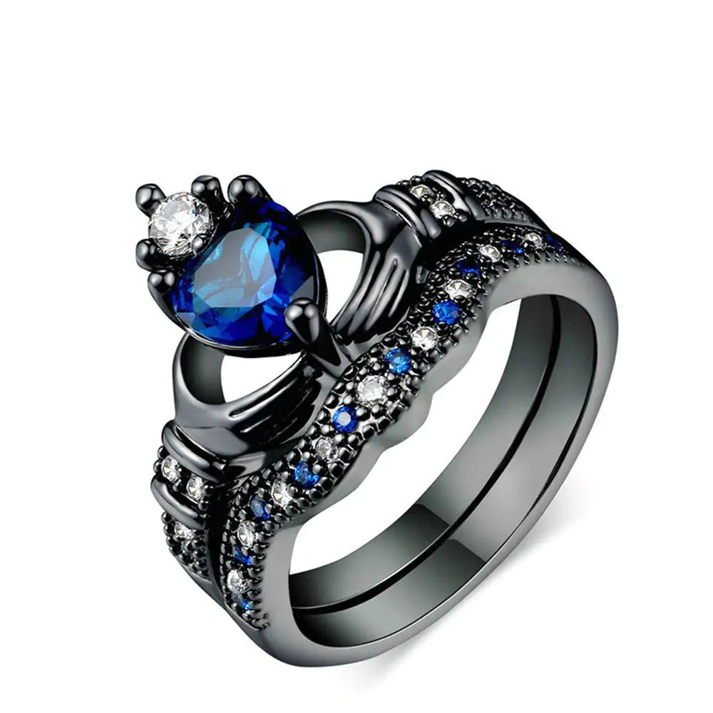 Nocturne Blue Couple's Ring Set
