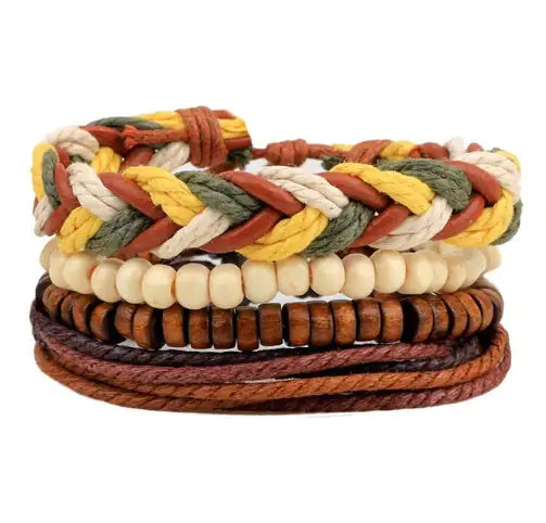 Chic Multilayer Leather and Bead Bracelet