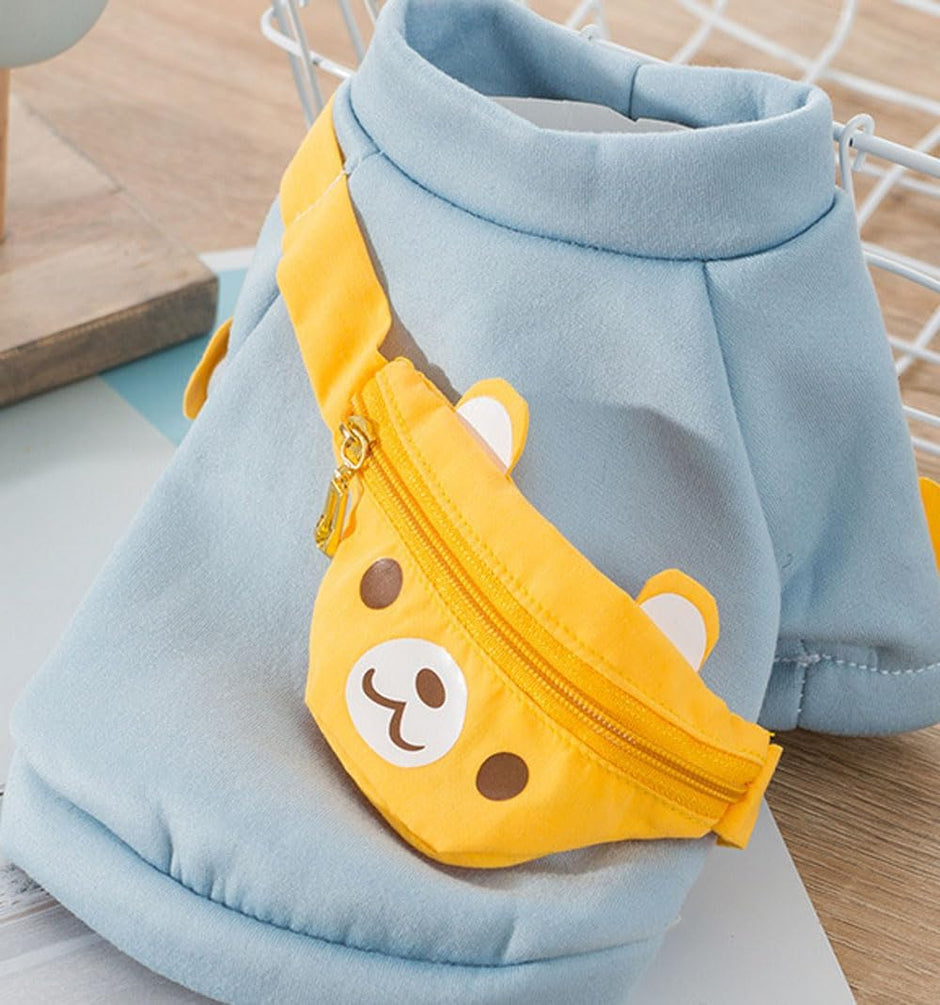 Blue Bear Hoodie - With Mini Backpack