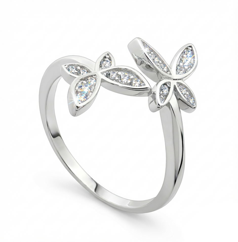 AURA BUTTERFLY SILVER RING